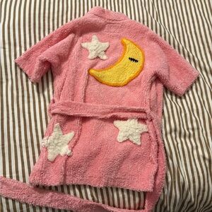 Canyon Kids Damze Co. Charming Chenille Pink Kids Robe with Moon and Stars